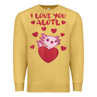 Antique Gold i love you alotl aolotl valentine's day heart aolotl lover Premium Sweatshirt - lanVoArt