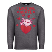 Charcoal Heather i love you alotl aolotl valentine's day heart aolotl lover Premium Sweatshirt - lanVoArt