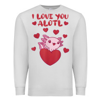 Dove Grey i love you alotl aolotl valentine's day heart aolotl lover Premium Sweatshirt - lanVoArt