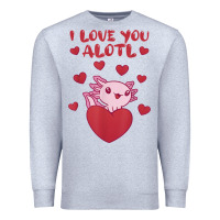 Heather Grey i love you alotl aolotl valentine's day heart aolotl lover Premium Sweatshirt - lanVoArt