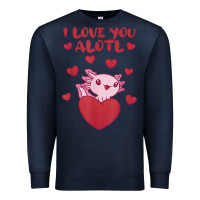Navy i love you alotl aolotl valentine's day heart aolotl lover Premium Sweatshirt - lanVoArt