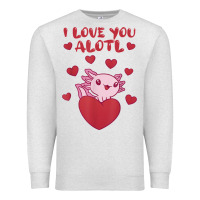 Oatmeal Heather i love you alotl aolotl valentine's day heart aolotl lover Premium Sweatshirt - lanVoArt