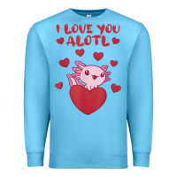 Ocean Blue i love you alotl aolotl valentine's day heart aolotl lover Premium Sweatshirt - lanVoArt