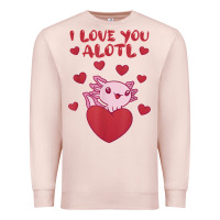Pale Pink i love you alotl aolotl valentine's day heart aolotl lover Premium Sweatshirt - lanVoArt