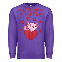Purple i love you alotl aolotl valentine's day heart aolotl lover Premium Sweatshirt - lanVoArt