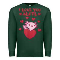 Sports Green i love you alotl aolotl valentine's day heart aolotl lover Premium Sweatshirt - lanVoArt