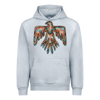 Heather Grey thunderbird leopard leather Urban Hoodie - BarkalooDesign