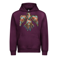 Mauve Wine thunderbird leopard leather Urban Hoodie - BarkalooDesign