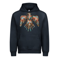 Navy thunderbird leopard leather Urban Hoodie - BarkalooDesign