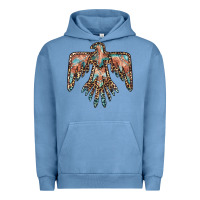 Pigment Pebble Blue thunderbird leopard leather Urban Hoodie - BarkalooDesign