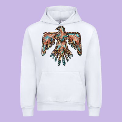 Thunderbird Leopard Leather Urban Hoodie Designed By Barkaloodesign