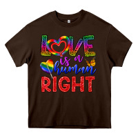 Chocolate Brown Love İs a Human Right Heavy Core Tee - BundleAndBundleShop