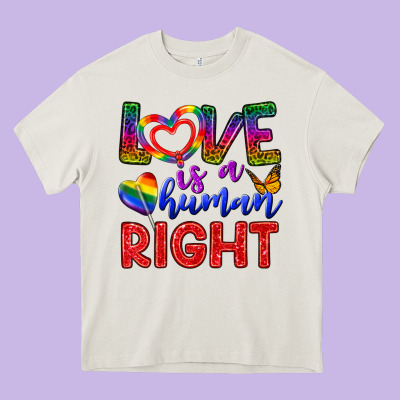 Love İs A Human Right Heavy Core Tee Designed By Bundleandbundleshop