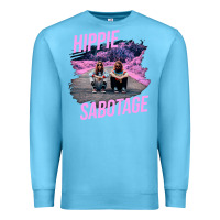 Ocean Blue hippie sabotage aesthetic style photo with text Premium Sweatshirt - lanVoArt