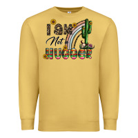 Antique Gold i am not a hugger Premium Sweatshirt - CowhideDigitalArt