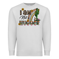 Dove Grey i am not a hugger Premium Sweatshirt - CowhideDigitalArt