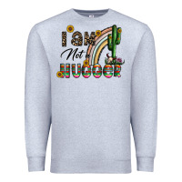 Heather Grey i am not a hugger Premium Sweatshirt - CowhideDigitalArt