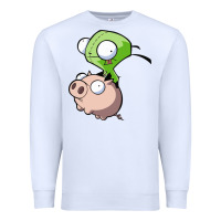 White invader zim Premium Sweatshirt - lanVoArt