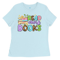 Baby Blue read more books Ladies Tee - Artiststas