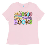 Bubblegum Pink read more books Ladies Tee - Artiststas