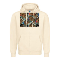 Sandshell Dog Pattern Zipper Hoodie - CowhideDigitalArt