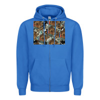 True Royal Dog Pattern Zipper Hoodie - CowhideDigitalArt
