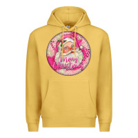Antique Gold Pink Merry Christmas Santa Premium Hoodie - FaDigitalArtStudio