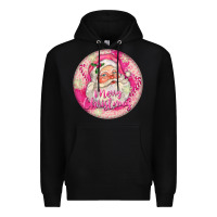 Black Pink Merry Christmas Santa Premium Hoodie - FaDigitalArtStudio