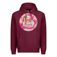 Burgundy Pink Merry Christmas Santa Premium Hoodie - FaDigitalArtStudio