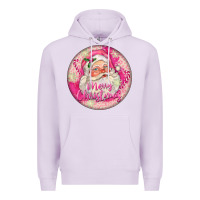 Lilac Pink Merry Christmas Santa Premium Hoodie - FaDigitalArtStudio