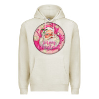 Oatmeal Heather Pink Merry Christmas Santa Premium Hoodie - FaDigitalArtStudio