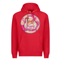 Red Pink Merry Christmas Santa Premium Hoodie - FaDigitalArtStudio