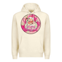 Sandshell Pink Merry Christmas Santa Premium Hoodie - FaDigitalArtStudio