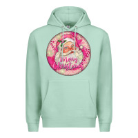 Seafoam Pink Merry Christmas Santa Premium Hoodie - FaDigitalArtStudio