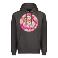 Smoke Pink Merry Christmas Santa Premium Hoodie - FaDigitalArtStudio