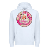 White Pink Merry Christmas Santa Premium Hoodie - FaDigitalArtStudio