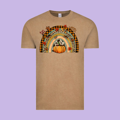 Fall Rainbow Pumpkin Vintage Tee Designed By Nancycooperartshop
