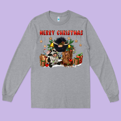 Merry Christmas Long Sleeve Tee Designed By Cowgirlartshop