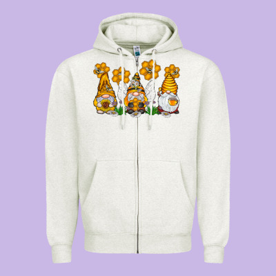 Honey Gnome Zipper Hoodie Designed By Cowhidedigitalart