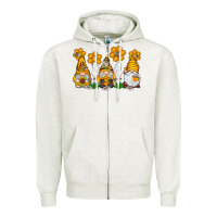 Oatmeal Heather Honey Gnome Zipper Hoodie - CowhideDigitalArt