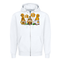 White Honey Gnome Zipper Hoodie - CowhideDigitalArt