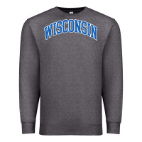 Charcoal Heather wisconsin blue Premium Sweatshirt - lanVoArt