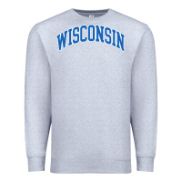 Heather Grey wisconsin blue Premium Sweatshirt - lanVoArt