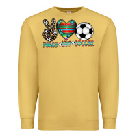 Antique Gold peace love soccer Premium Sweatshirt - CowhideDigitalArt