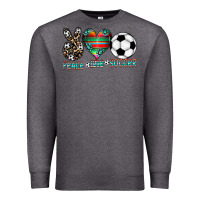 Charcoal Heather peace love soccer Premium Sweatshirt - CowhideDigitalArt