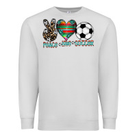 Dove Grey peace love soccer Premium Sweatshirt - CowhideDigitalArt