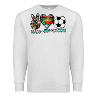 Oatmeal Heather peace love soccer Premium Sweatshirt - CowhideDigitalArt