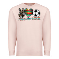 Pale Pink peace love soccer Premium Sweatshirt - CowhideDigitalArt