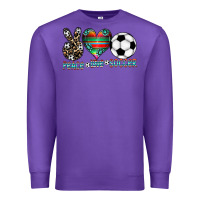 Purple peace love soccer Premium Sweatshirt - CowhideDigitalArt