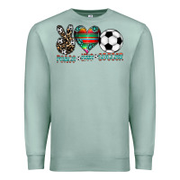 Seafoam peace love soccer Premium Sweatshirt - CowhideDigitalArt